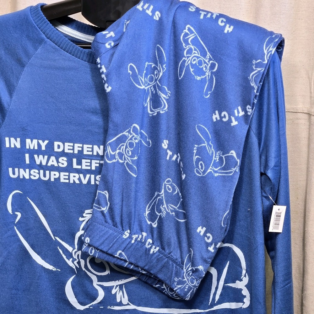 Disney Lilo & Stitch Pajama Set Indigo Blue Womens Small 4-6 LZ42920SB NWT - Picture 6 of 8